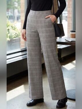 S.C. & CO. Women’s Stretch Knit Jacquard Pull-on Wide Leg Pant